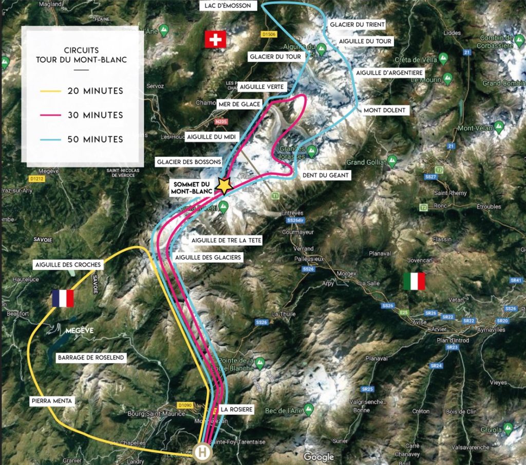 Vols touristiques - Circuits Tour du Mont-Blanc - Mont Blanc Hélicoptères Les Arcs